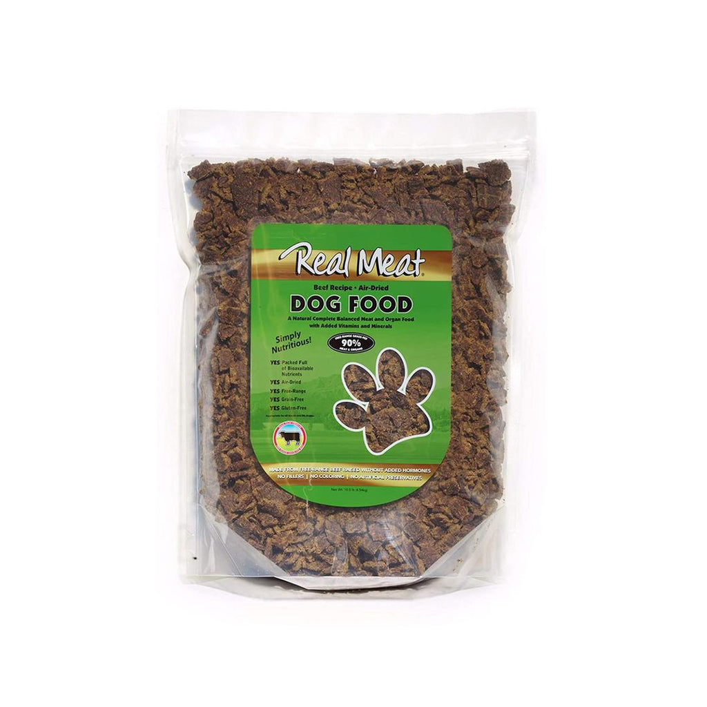 Real Meat Air Dried Dog Food w/Real Beef - 2lb Bag of USA-Crafted  Grain-Free Dog Food Sourced from Hormone-Free, Free-Range, Grass-Fed Beef 