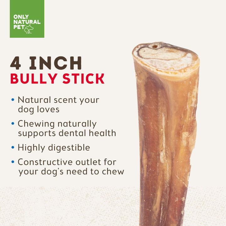 Only Natural Pet Free Range Bully Stick Dog Chew 4 in 10 Count