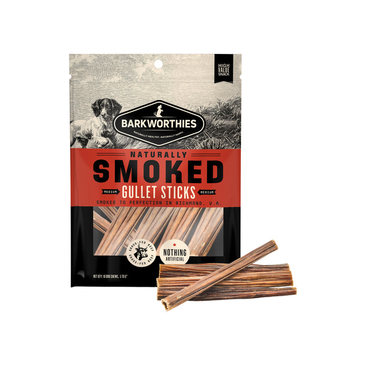 Barkworthies Naturally Smoked Beef Gullet Sticks Dog Chews