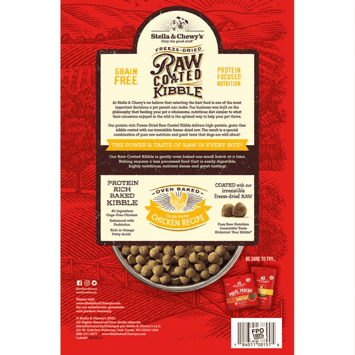 Stella Chewy s Raw Coated Kibble Cage Free Chicken Dog Food 10 lbs