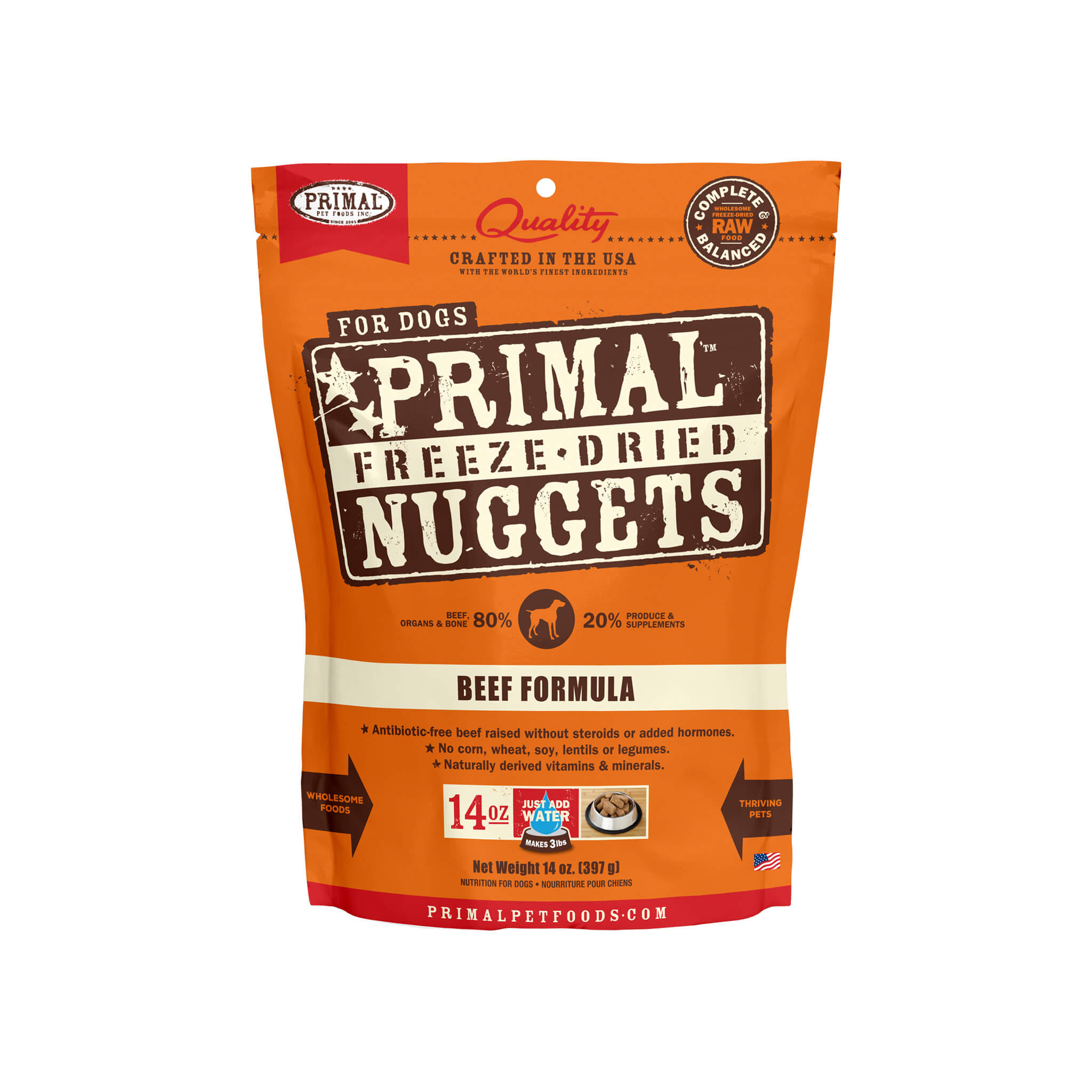 Primal Pet Foods Freeze Dried Nuggets Dog Food Only Natural Pet