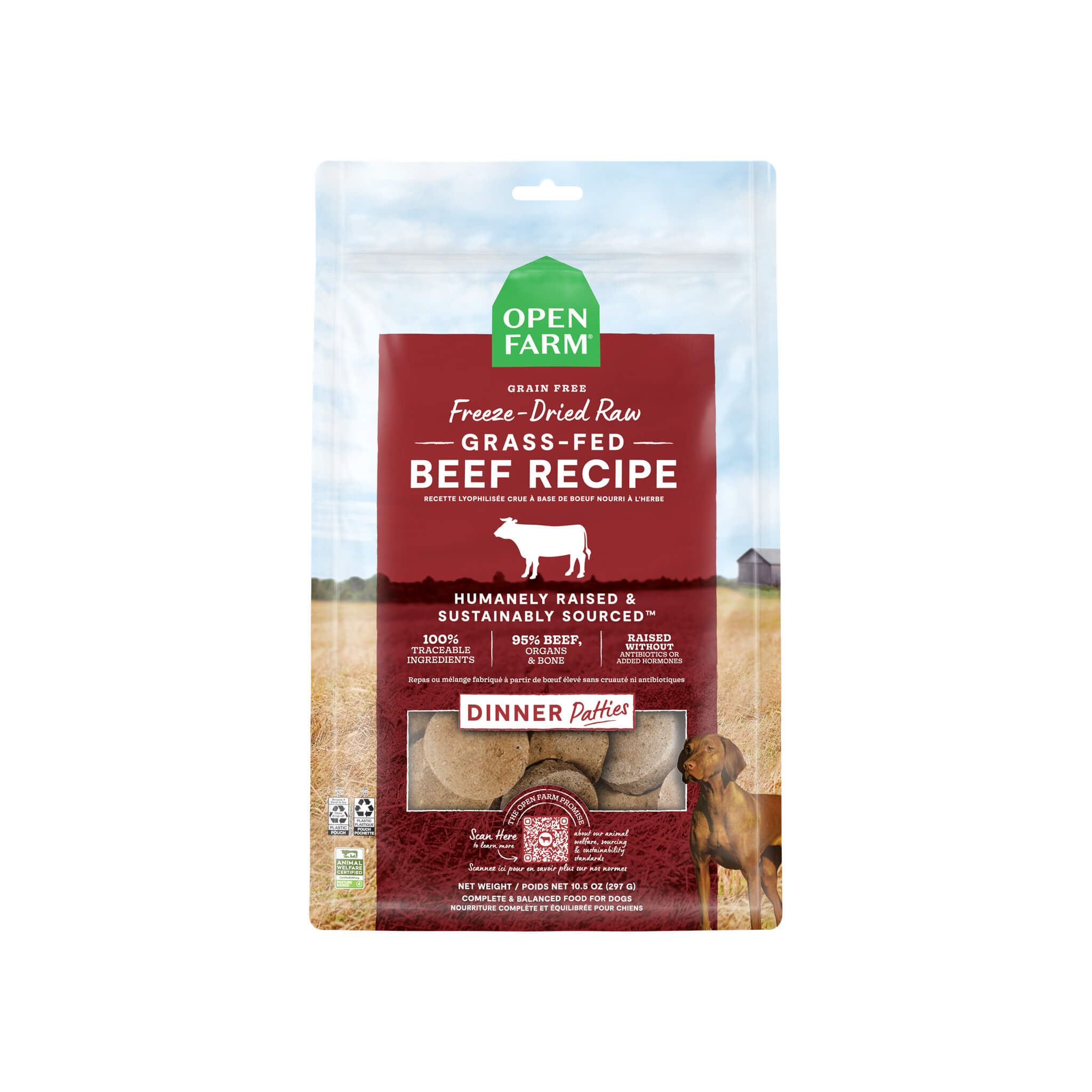 Open Farm Grass Fed Beef Freeze Dried Raw Patties