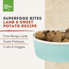 Only Natural Pet Lamb & Sweet Potato  Superfood Bites Dog Food Toppers In Bowl