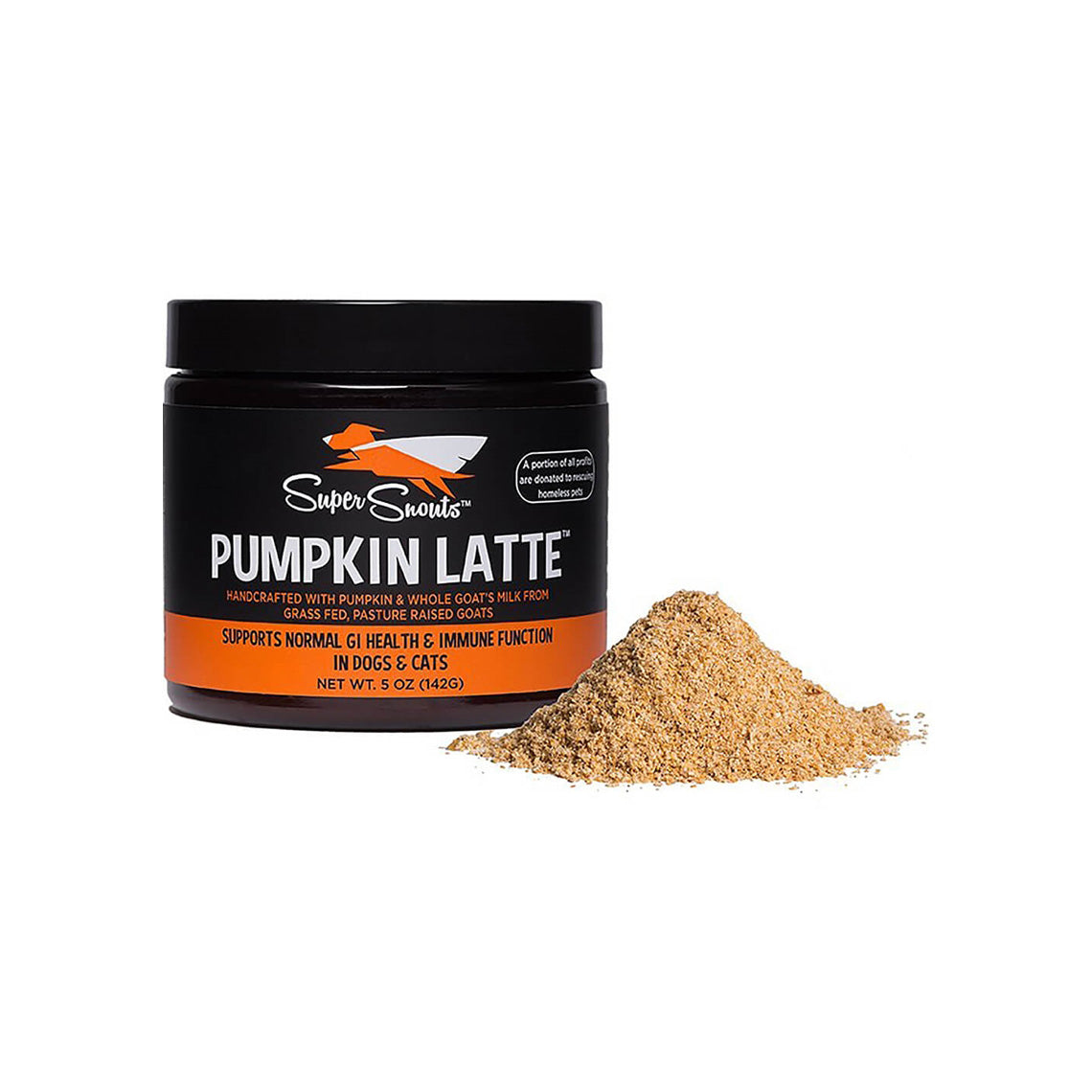 Super Snouts Pumpkin Latte Dehydrated Goat Milk Gastrointestinal Support for Dogs Cats