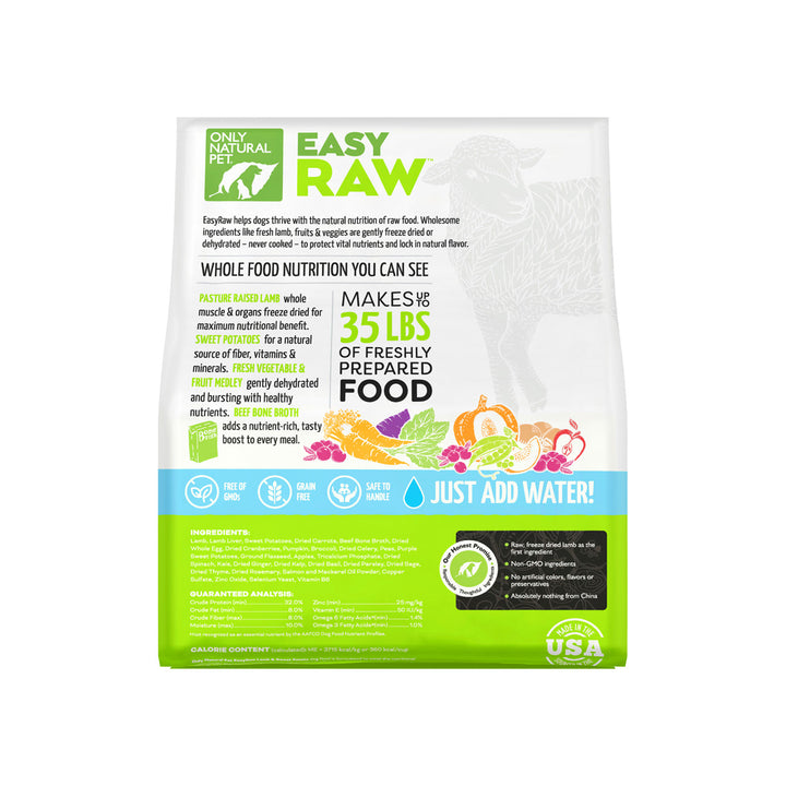 EasyRaw Free Range Lamb Dehydrated Dog Food | Only Natural Pet