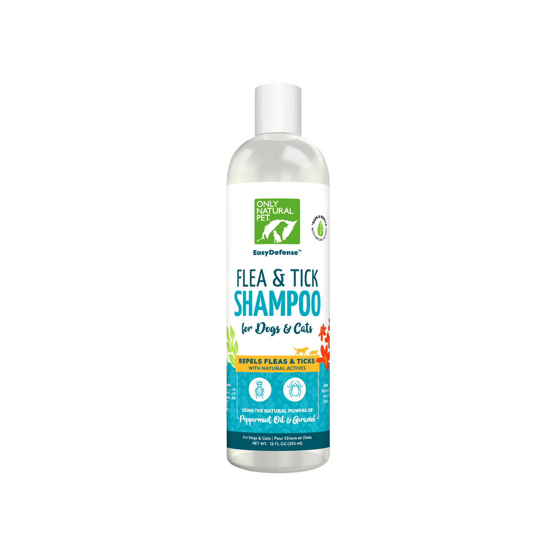 EasyDefense Flea Tick Shampoo for Dogs Cats Only Natural Pet