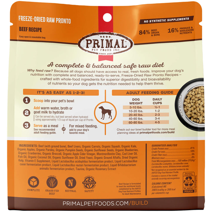 Primal dog food ingredients hotsell