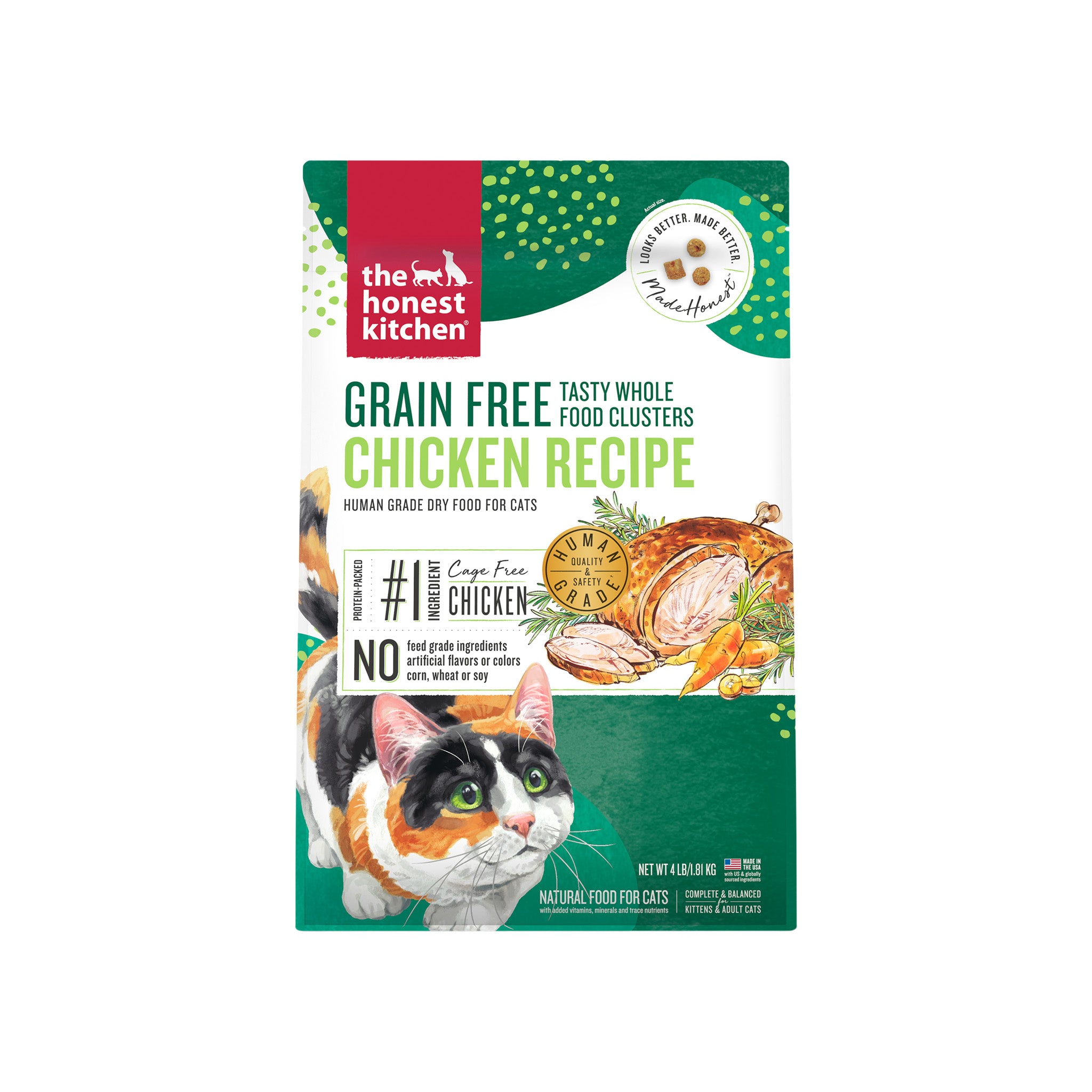 The Honest Kitchen Chicken Cat Food Clusters Grain Free 4 lbs